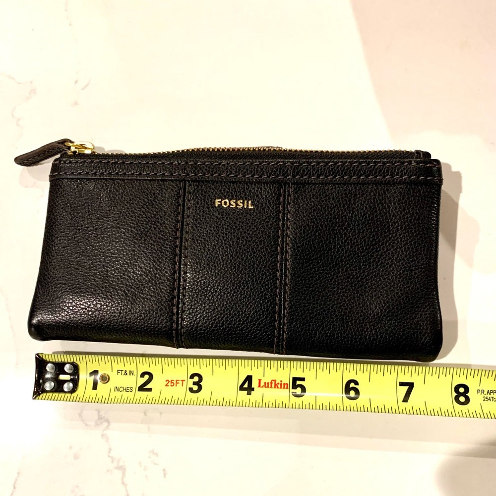 Fossil Ella Clutch, black leather, never used, NWT - Picture 7 of 7